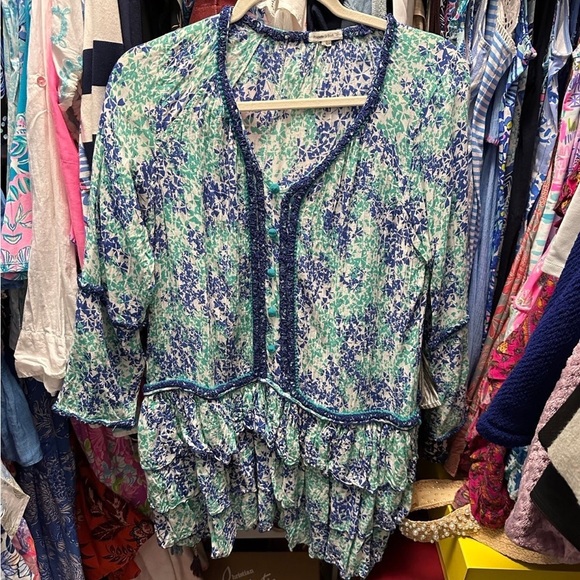 Poupette St. Barth Dresses & Skirts - Floral Print Women's dress - Blue and Green